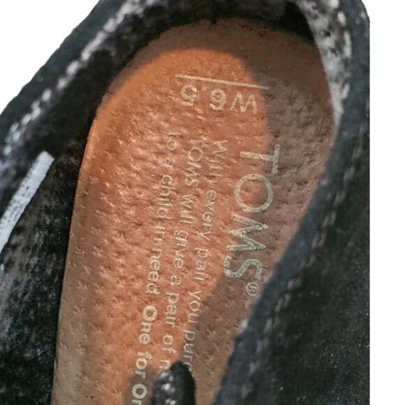 Toms Black Suede Wedge Booties Boots Women's Size 6.5 - Picture 5 of 7